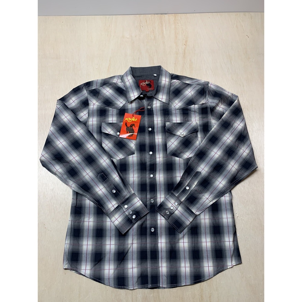 RODEO CLOTHING CO. Western Style L/S Snap Shirt,‎ Men's Size Large